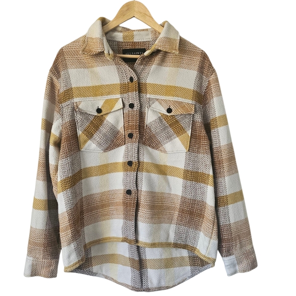 All Saints Tops - AllSaints Flannel Check Oversized Shirt Jacket Shacket, Size 6
